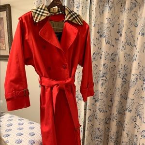 Burberry Of London Classic Red Trench Coat.